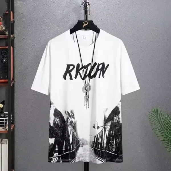 T-shirt for Men Hoodies Summer Men Clothing Cartoon Casual Harajuku Streetwear Print Hooded Top Short Sleeve Sweatshirts Men - Imagen 4