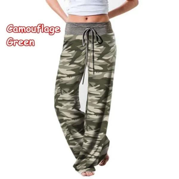 S-8XL Fashion Women Casual Loose Stretch Printing Long Wide Leg Yoga Pants Drawstring Lounge Pants Pajama Pants - Imagen 2