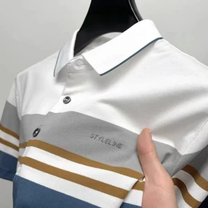 Light Luxury Short sleeve Men's POLO Shirt Summer Fashion Contrast Color Letter Drawing Design Breathable Ice Silk T-shirt