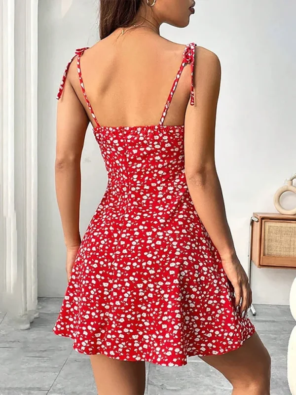 Women's Summer Floral Spaghetti Strap Beach Short Dress,Womens Dresses,Woman Clothing,Woman Clothes,Sundress,New In Dress 2025 - Imagen 6