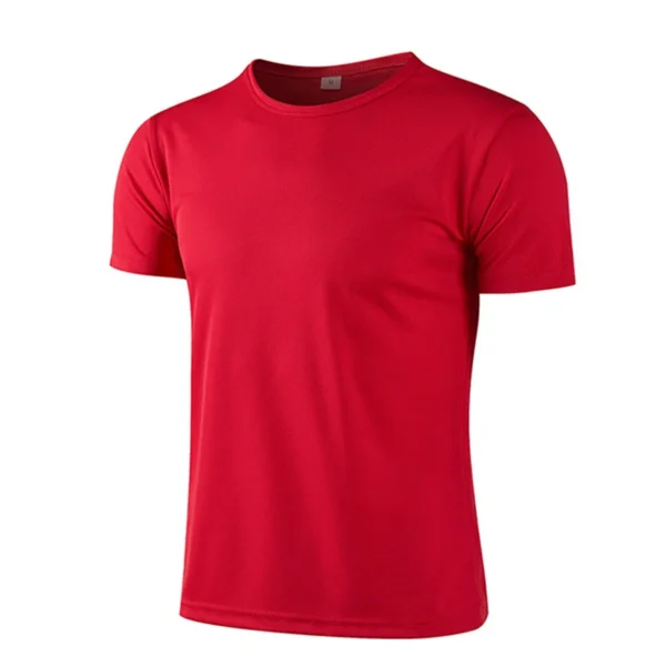 Men Short Sleeve Top Oversized White T-Shirt Man Casual Soild Shirt Quick Drying Gym Basketball t Shirts Soccer Tees Man Clothes - Imagen 3