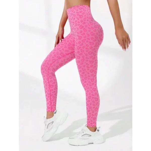 Women Leopard V Waist Leggings Semaless Slim Leggings Stretch High Waist Hip Liftting Sexy Yoga Tights Gym Running Sports Pants - Imagen 2