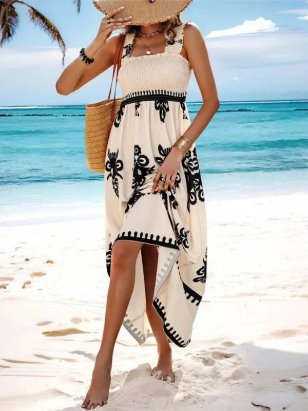 2024 Spring Summer New Women's Vacation Style Fashionable Printed Sexy Sleeveless Strap Casual Comfortable Long Ankle Dress - Imagen 3