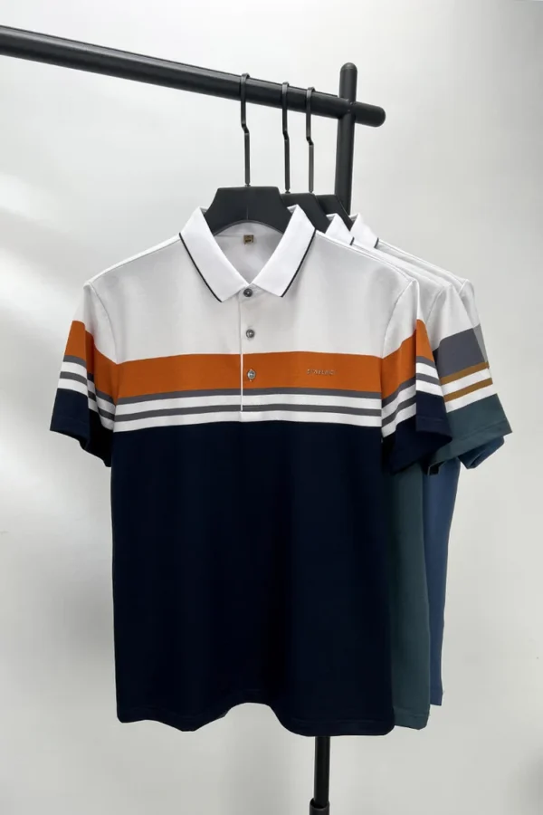 Light Luxury Short sleeve Men's POLO Shirt Summer Fashion Contrast Color Letter Drawing Design Breathable Ice Silk T-shirt - Imagen 5