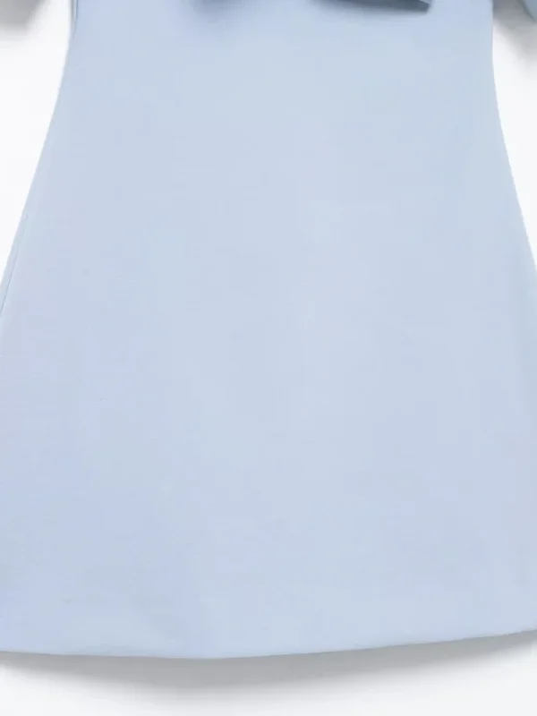 TRZA-Strapless Mini Dress with Bows for Women, Off the Shoulder, Straight Neck, Back Zipper, Female Dresses, Sexy Fashion - Imagen 4