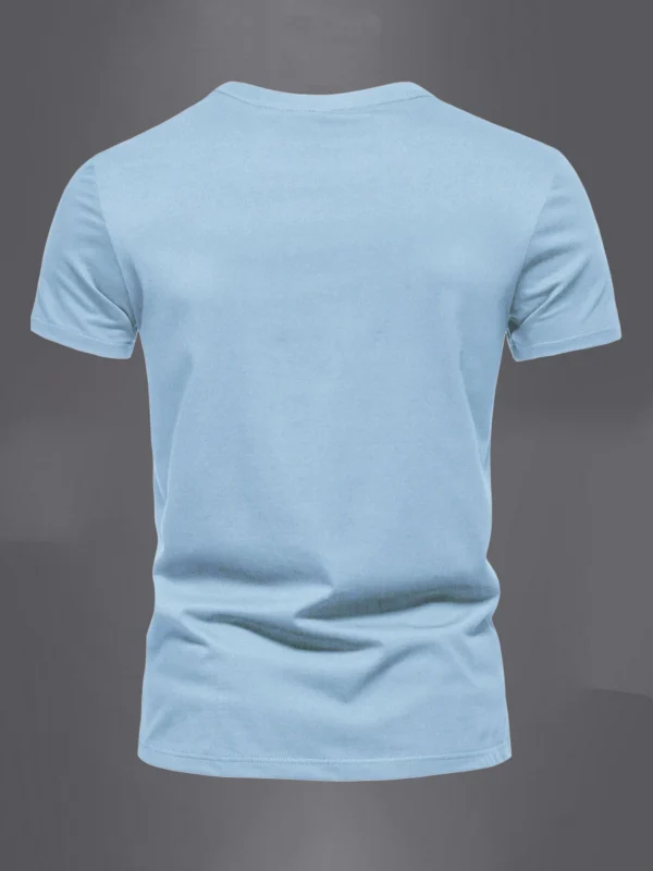 Summer men's casual sports loose oversized simple letter pattern printed round neck short sleeved T-shirt top - Imagen 5