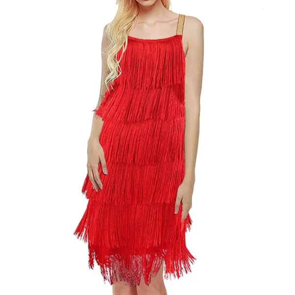 Chic Sexy Sleeveless Tassel Dress Women Luxury Cocktail Great Gatsby Party Summer Short Dresses Dance Costumes Clothes - Imagen 4