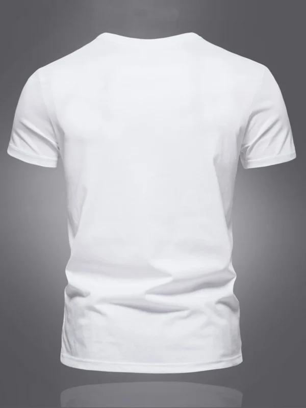 Summer men's casual sports loose oversized simple letter pattern printed round neck short sleeved T-shirt top - Imagen 6