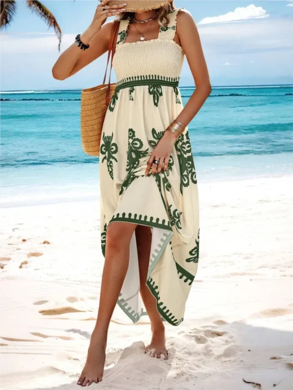 2024 Spring Summer New Women's Vacation Style Fashionable Printed Sexy Sleeveless Strap Casual Comfortable Long Ankle Dress - Imagen 4