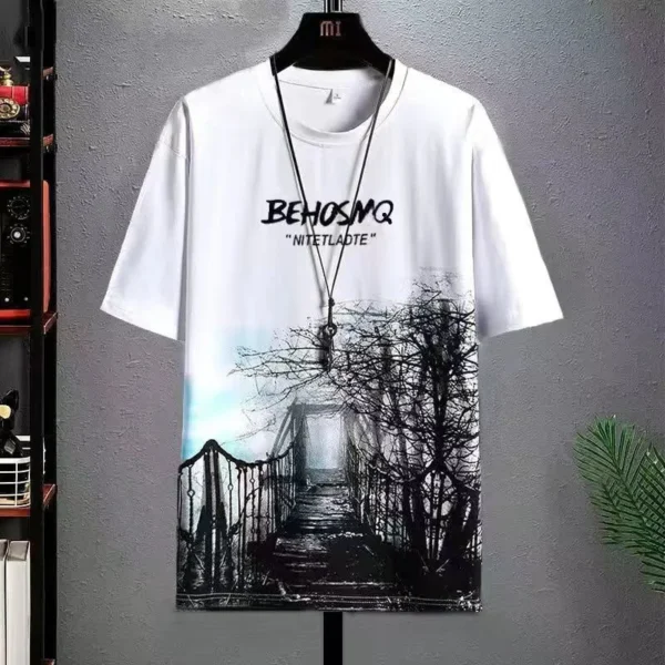 T-shirt for Men Hoodies Summer Men Clothing Cartoon Casual Harajuku Streetwear Print Hooded Top Short Sleeve Sweatshirts Men - Imagen 6