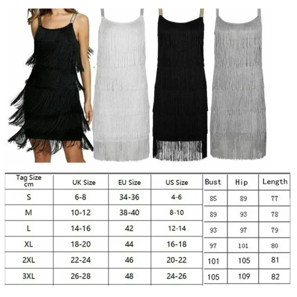 Chic Sexy Sleeveless Tassel Dress Women Luxury Cocktail Great Gatsby Party Summer Short Dresses Dance Costumes Clothes - Imagen 6