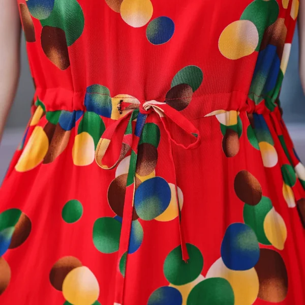 New Casual Summer Dresses For Women 2025 Fashion O-Neck Print Flowers Elegant Floral Party Dress Women Slim Women Clothing - Imagen 6