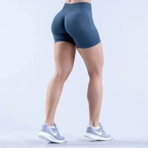 Summer High Waisted Yoga Shorts Women Fashionable and Sexy Running Fitness Pants Solid Color High Elastic Yoga Leggings - Imagen 5