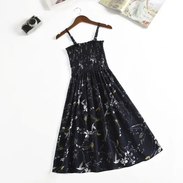 Summer Chiffon Camisole Sleeveless Dress Women Mini Dresses Fashion Elastic Waist Casual Spaghetti Strap Dresses Vestidos Girls - Imagen 3
