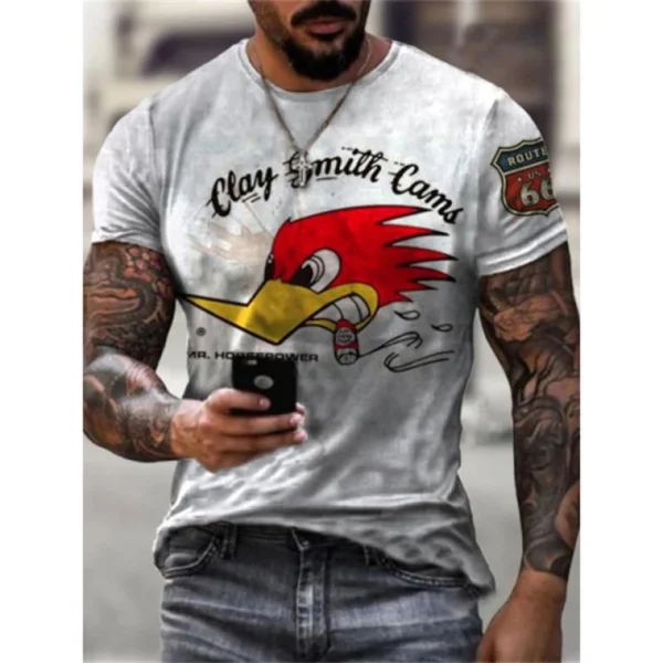 2023 T-SHIRT FOR MAN Fashion new 3D digital print summer hot-selling short-sleeve O neck men's sports retro style T-shirt Top - Imagen 6