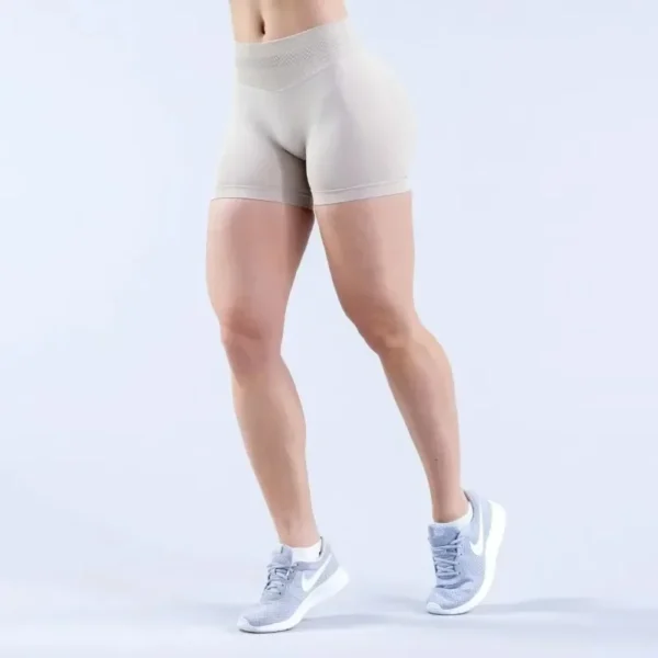 Summer High Waisted Yoga Shorts Women Fashionable and Sexy Running Fitness Pants Solid Color High Elastic Yoga Leggings - Imagen 4