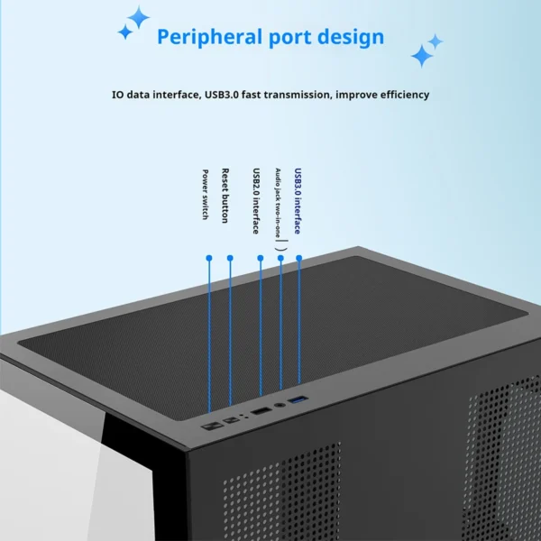 Power train Dreamland PRO ATX motherboard PC gaming 360 water-cooled Sea view room Double-sided glass gaming computer case - Imagen 3