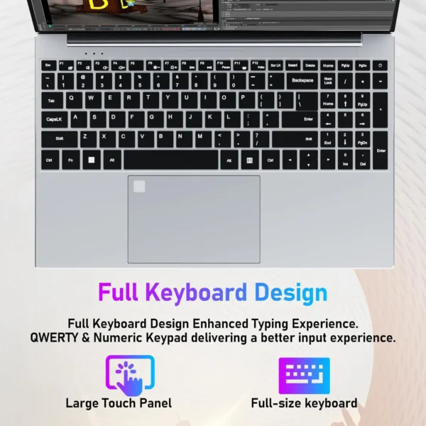 Xiaman 15.6 inch Intel Notebook PC Gamer Ultra Slim Laptop Intel Celeron N4000 16GB RAM 1TB 2TB SSD Computer PC Windows 11 Pro - Imagen 4