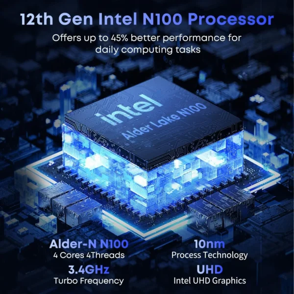 CHUWI GemiBook XPro Laptop 8GB LPDDR5 256GB SSD Intel N100/N150 UHD Graphics 12th Gen 14.1'' FHD 1920*1080 Windows 11 Laptops - Imagen 2