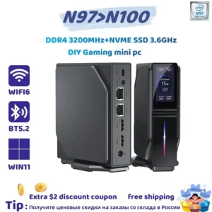 SZBOX S1 N97 N150 Mini PC PK N100 DDR4 3200MHz NVME SSD 3.6GHz 512G SSD Windows11 RGB WiFi 6 BT5.2 Dual LAN Diy Gaming Computer