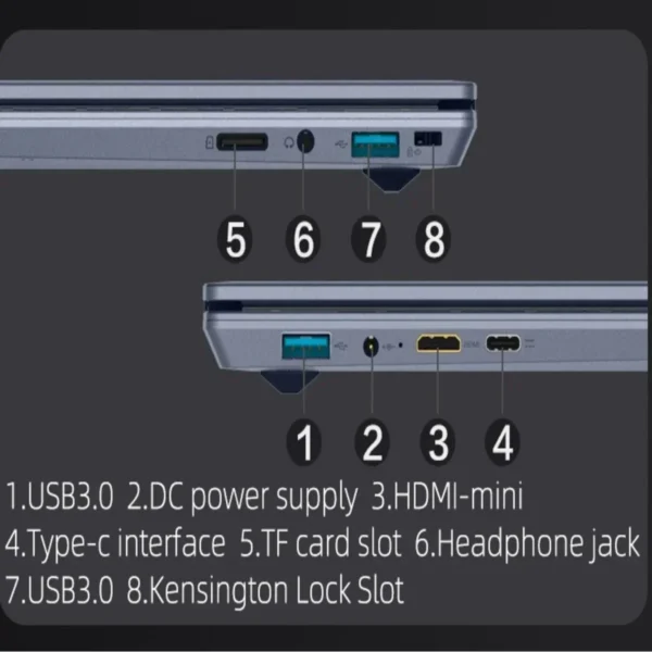 Facial Recognition Intel Notebook N5095 16" Laptop 16GB 32GB RAM Max 2TB ROM Windows 11 Pro Wifi 5 BT 4.2 RGB Keyboard Face ID - Imagen 5