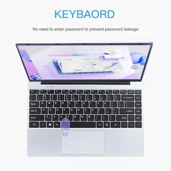 FIREBAT A14 Laptop Intel N5095 14.1 Inch 16GB LPDDR4 RAM 512GB 1TB SSD Lightweight Business Computer Notebook FHD Fingerprint - Imagen 5