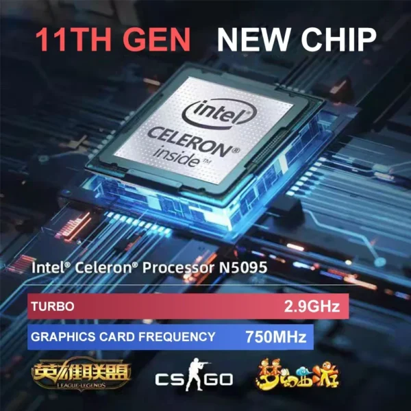 Facial Recognition Intel Notebook N5095 16" Laptop 16GB 32GB RAM Max 2TB ROM Windows 11 Pro Wifi 5 BT 4.2 RGB Keyboard Face ID - Imagen 6