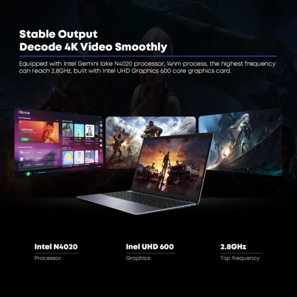 CHUWI Herobook Pro Laptop Windows 11 Laptop 14.1inch FHD Intel N4020 LPDDR4 8GB RAM 256GB SSD Computer PC Business Desktop - Imagen 4