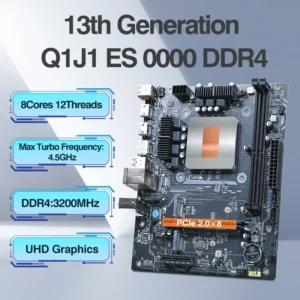 DIY Gaming Computer Motherboard with Onboard CPU 13th Core Interpose Kit Q1J1 ES 0000 8C12T DDR4 RAM LGA115X Desktop PC