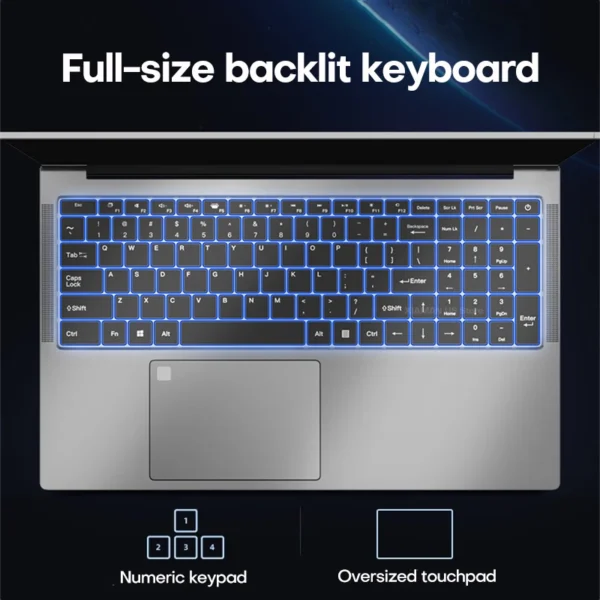 17.3" Gaming Laptop Computer PC Windows 11 Pro Intel Celeron N5095 Laptops Discrete Graphics 16GB DDR4 1TB SSD Notebook PC Gamer - Imagen 4