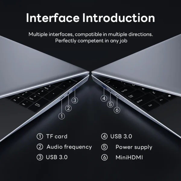 15.6 inch IPS Laptop Computer Intel Celeron N4000 Notebook PC Fingerprint Unlock Windows 11 Pro 16GB DDR4 1TB 2TB SSD Laptops - Imagen 6