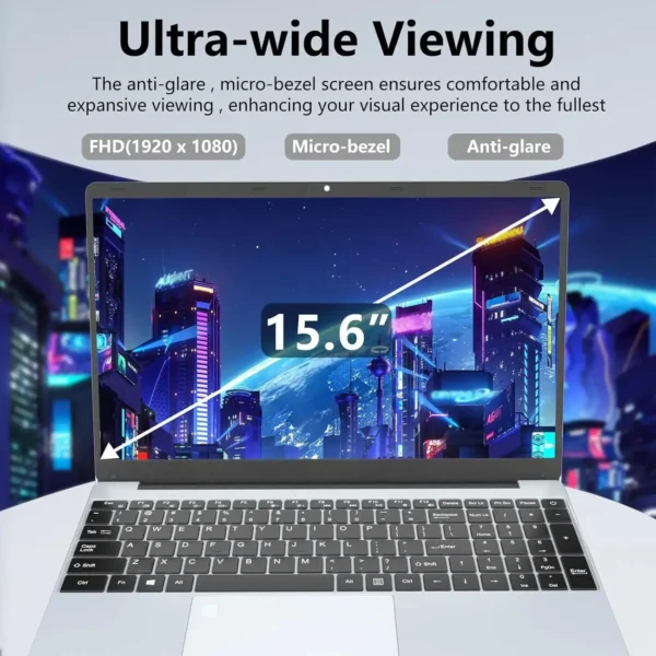 15.6 inch IPS Laptop Computer Intel Celeron N4000 Notebook PC Fingerprint Unlock Windows 11 Pro 16GB DDR4 1TB 2TB SSD Laptops - Imagen 4