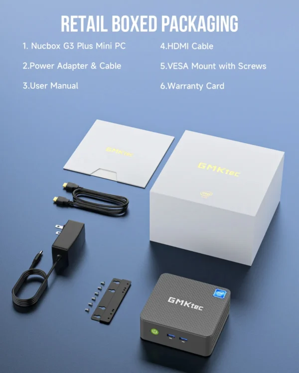 2025 GMKtec G3 Plus Mini PC Intel Twin Lake N150 DDR4 16GB 512GB NVMe SSD WiFi 6 BT5.2 Win11 Pro Desktop Office Gaming Computer - Imagen 6