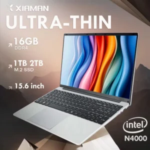 Xiaman 15.6 inch Intel Notebook PC Gamer Ultra Slim Laptop Intel Celeron N4000 16GB RAM 1TB 2TB SSD Computer PC Windows 11 Pro