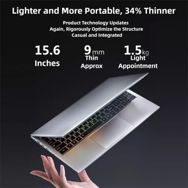 15.6" intel core i9-10980hk gaming laptops portable notebook computer pc 32GB 1TB IPS Backlit Keyboard Fingerprint Recognition - Imagen 5