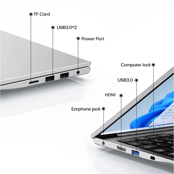 17.3" Gaming Laptop Computer PC Windows 11 Pro Intel Celeron N5095 Laptops Discrete Graphics 16GB DDR4 1TB SSD Notebook PC Gamer - Imagen 6