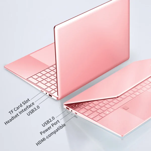 AKPAD 11th Gen Intel Celeron N5095 Laptop Windows10/11, Max 32GB RAM,128gb- 2TB SSD, 2.4G/5G WiFi, BT, Girlish style Pink Keybd - Imagen 4