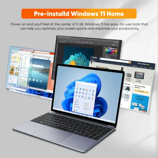 CHUWI Herobook Pro Laptop Windows 11 Laptop 14.1inch FHD Intel N4020 LPDDR4 8GB RAM 256GB SSD Computer PC Business Desktop - Imagen 2