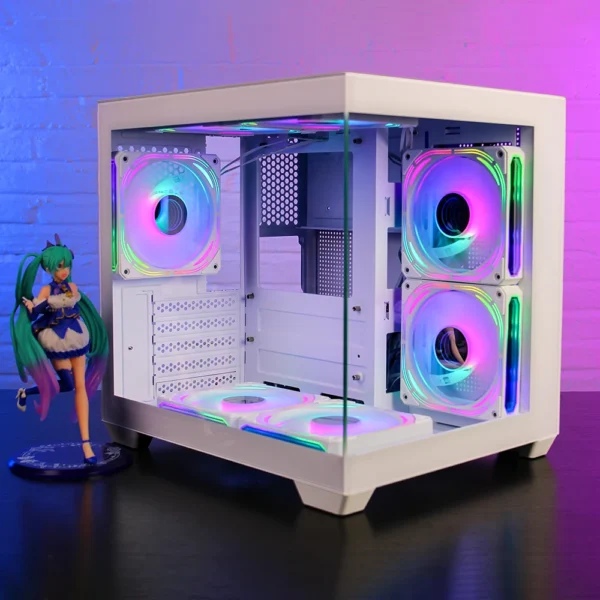 Aigo 275P PC Case Sea View Room Gaming Computer Desktop M-ATX ITX Motherboard Double-Sided Tempered Glass PC Gamer Cabinet - Imagen 6