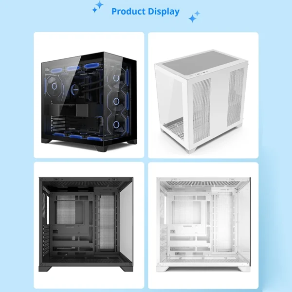 Power train Dreamland PRO ATX motherboard PC gaming 360 water-cooled Sea view room Double-sided glass gaming computer case - Imagen 6