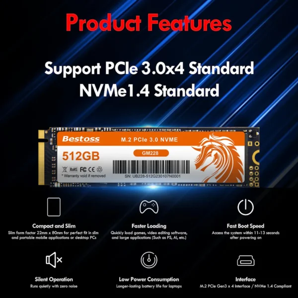 Bestoss Nvme M2 Ssd 1tb Notebook Ssd Nvme M2 256gb Diy Gaming Computer Internal Solid State Drives For Laptops GM228 - Imagen 2