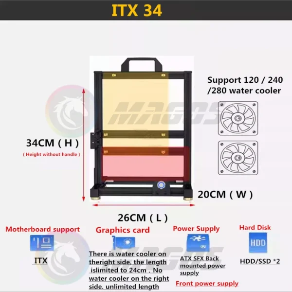 MOD ATX Open PC Case Frame For ITX MATX EATX Gamers Cabinet Aluminum Creative DIY Desktop Computer Chassis Tower Gaming - Imagen 5