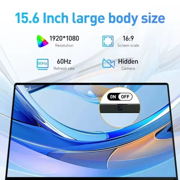 CARBAYTA 15.6" Laptop Computer Intel N5095 Notebook PC 16GB 32GB DDR4 128GB-2TB SSD Office Study PC Windows 11 1080P Laptops - Imagen 5
