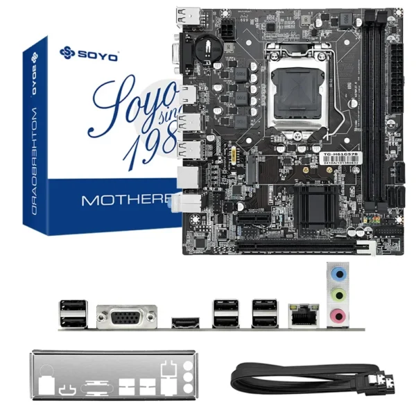 SOYO H61 Gaming Motherboard Kit with Intel LGA1155 CPU i5 2500 DDR3 (8GB*2) 16G Memory M.2 SATA Desktop Computer components - Imagen 6