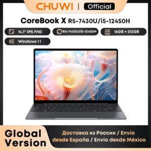 CHUWI Corebook X Laptop R5-7430U / i5-12450H 14 inch FHD Screen 16GB RAM 512GB SSD WIFI 6 Windows 11 Gaming NoteBook Computer PC
