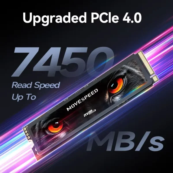 MOVESPEED 7450MB/s SSD Nvme M2 4TB 2TB 1TB Internal Solid State Drive M.2 2280 PCIe4.0 Hard Disk for PS5 PC Diy Gaming Computer - Imagen 2