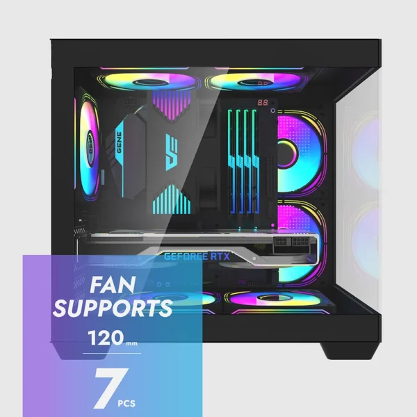 Aigo 275P PC Case Sea View Room Gaming Computer Desktop M-ATX ITX Motherboard Double-Sided Tempered Glass PC Gamer Cabinet - Imagen 2