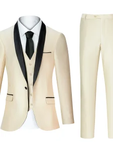 Customized Luxury Men Suits Single Breasted Peak Lapel 3 Piece Jacket Pants Vest Full Sets High Quality Clothing Terno Blazers