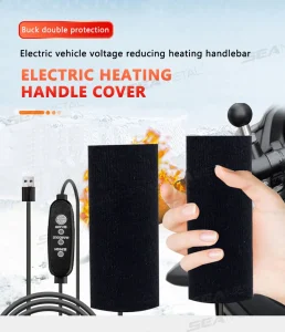 BLALION 12V 3-Gear Motorcycle Heated Hand Grip Adjustable Thermal E-bike ATV Handlebar Heater Warmer Kit Motorcycle Accessories